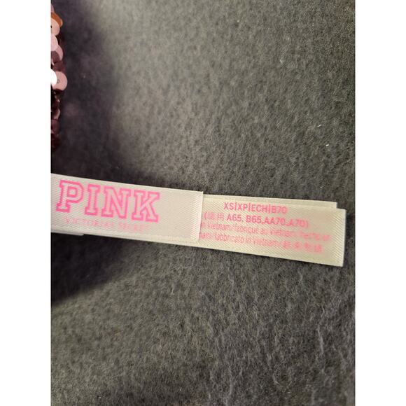 PINK by VICTORIA'S SECRET Sequin Tube Top Womens XS Bling Bandeau Glam Party - Picture 4 of 10